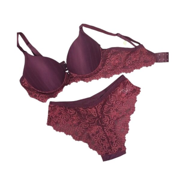 Conjunto de lingeries Vinho Marrom Diamantes Tam. G - Imagen 2