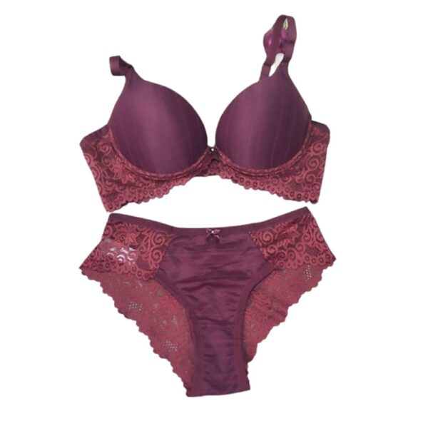 Conjunto de lingeries Vinho Marrom Diamantes Tam. G
